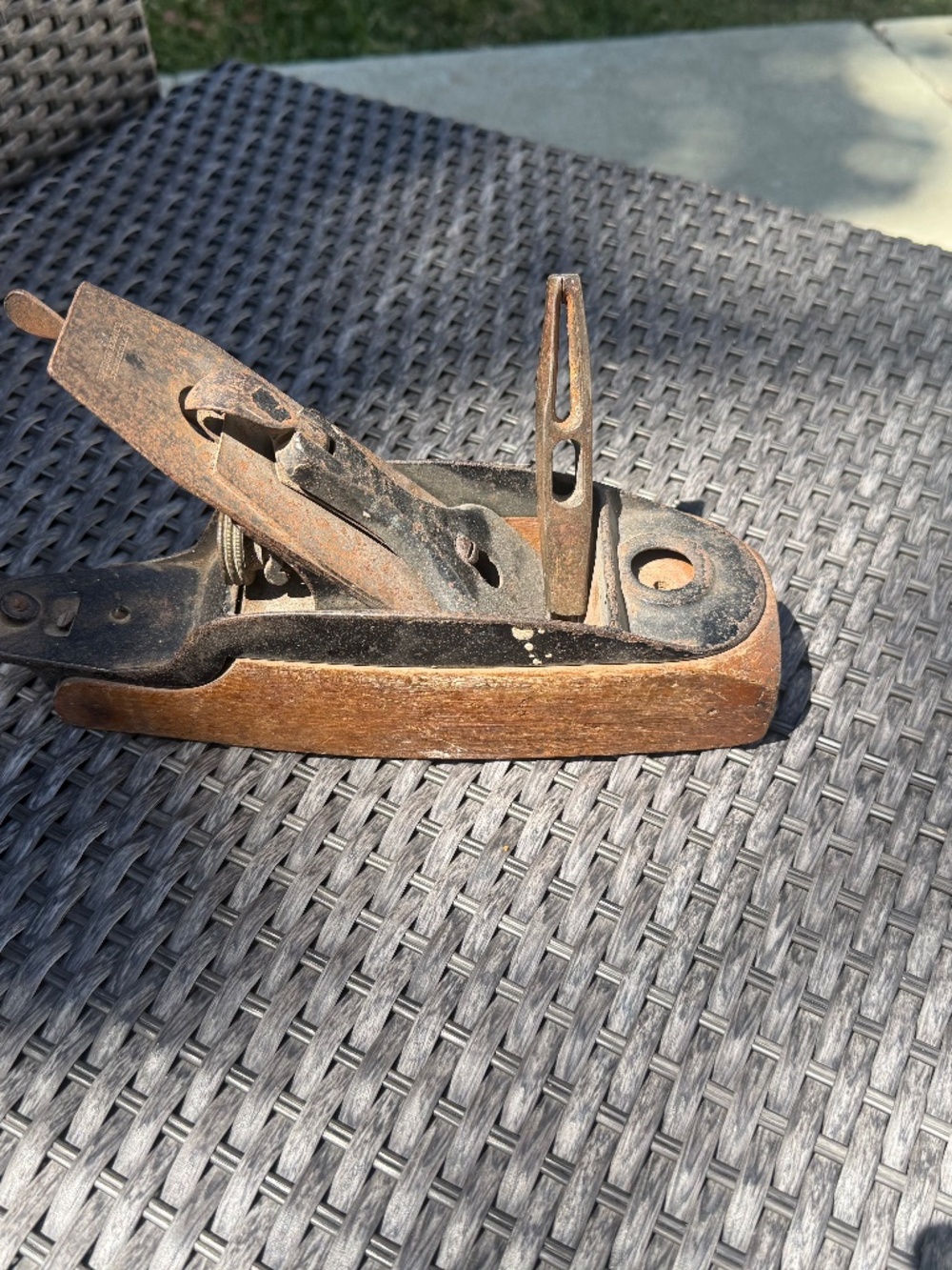 Antique Bridge Tool Co St Louis USA Transitional Wooden Compass Plane Curved Sol